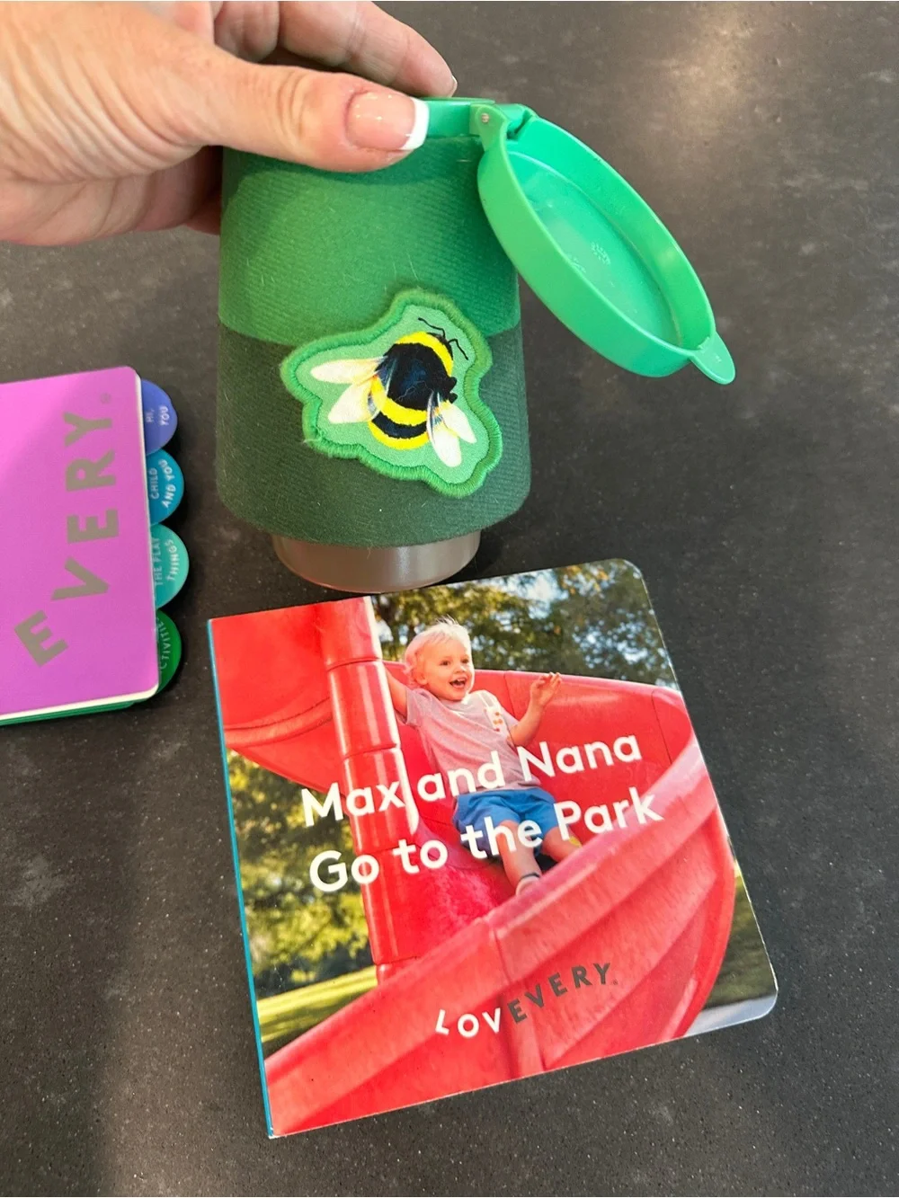 Lovevery Pioneer Play Guide (16-18 months), fuzzy bug shrub & book